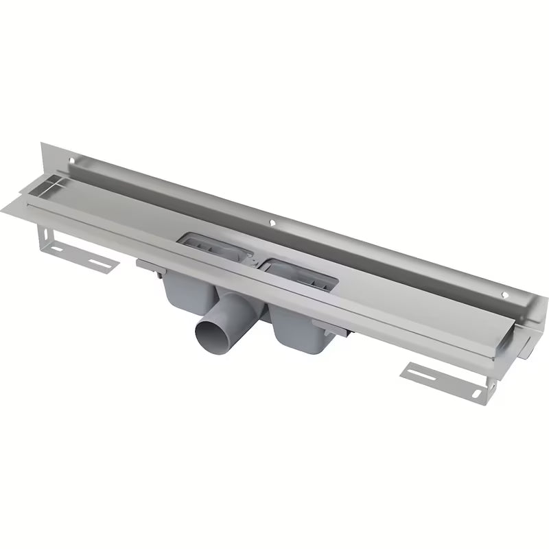 Nerjavni kanaleta za tuš Alca 85 cm pro perforiran rešetka za kanaleto v izvedbi chrome, namenjen pro za montažo neposredno do stene.