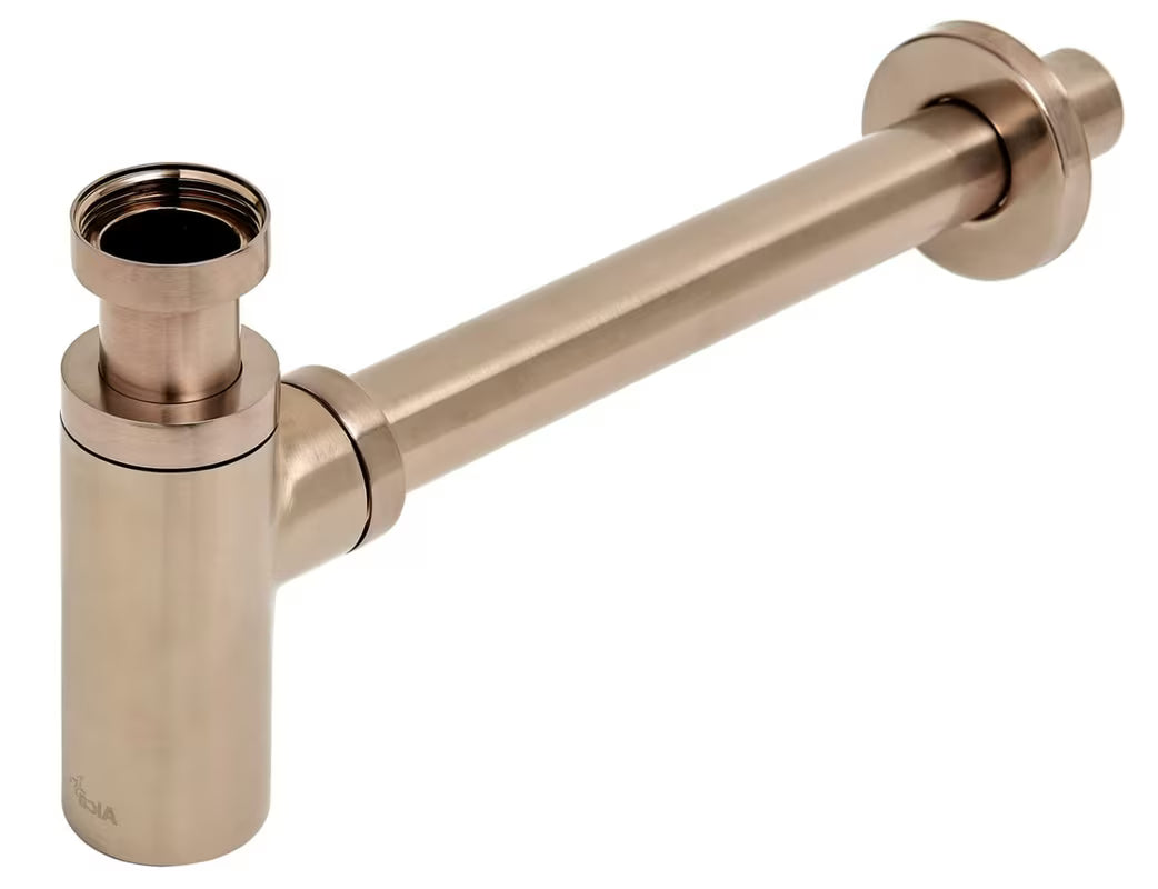 Alca Individual sifon za umivalnik DN32 v izvedbi rose gold mat s kovinsko rozeto