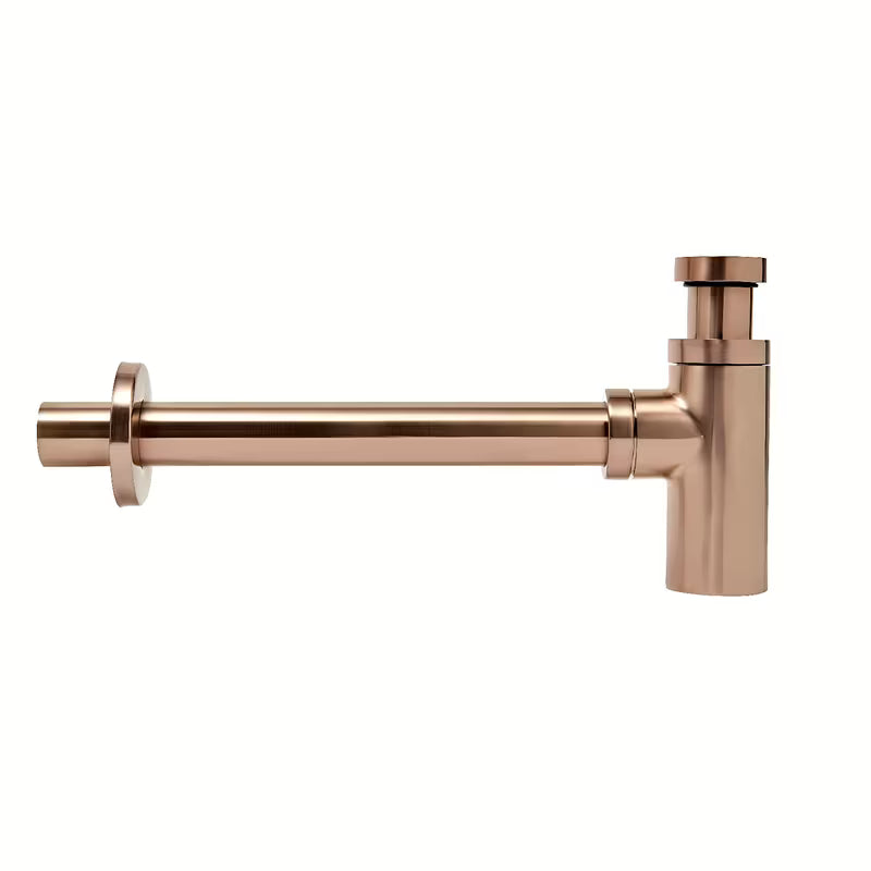 Alca Individual sifon za umivalnik DN32 v izvedbi rose gold mat s kovinsko rozeto