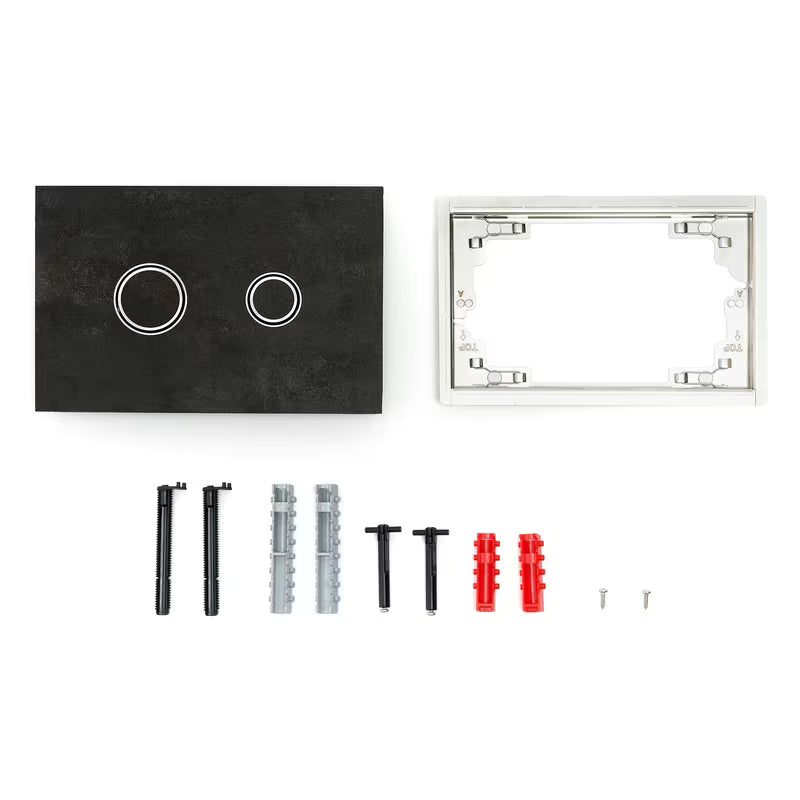 Crno-matni aktivirna tipka Alca pro vodokotlića Alcaplast iz serije Metal.