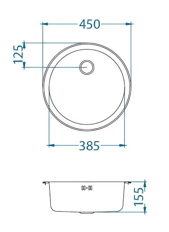 Okrogel nehrđajući pomivalno korito Alveus Form 10 pro za ugradnju u radnu ploču