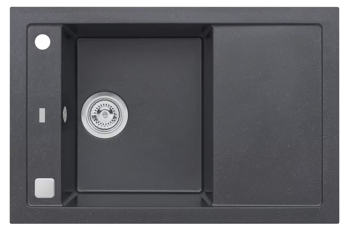Crni granitni pomivalno korito Alveus Formic 30 s ocjeđivačem i reverzibilnom izvedbom
