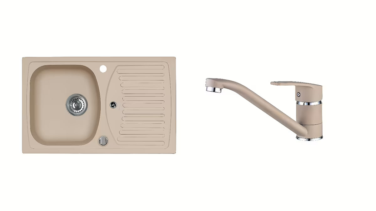 Ugradbeni granitni pomivalno korito Alveus Seta104 s ocjeđivačem i otvorom pro slavinu