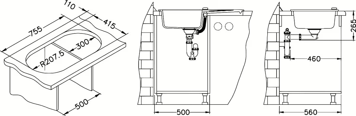 Bijeli granitni pomivalno korito Alveus Niagara 40 z odcejalnikom pro za delovni pult ugradnju.