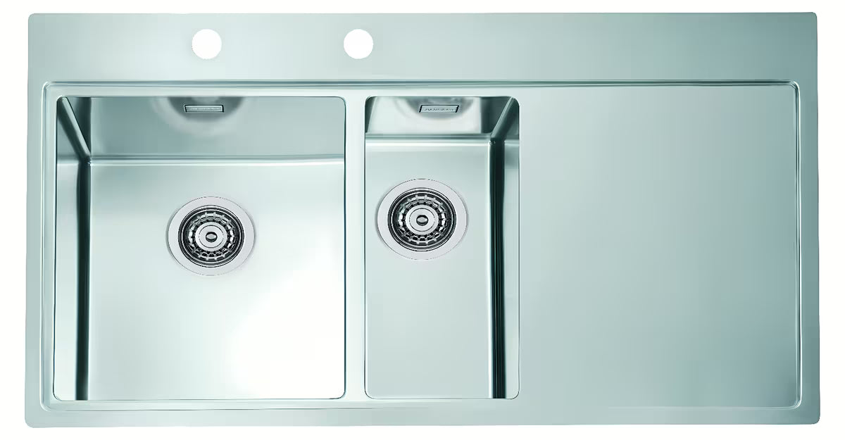 Inox pomivalno korito Alveus Pure 60 z odcejalnikom pro montaža za delovni pult