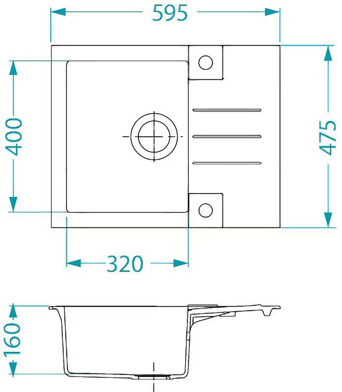 Crni granitni pomivalno korito Alveus Rock 30 s ocjeđivačem, montaža za delovni pult