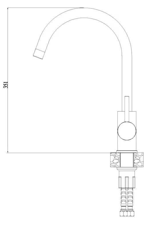 Crna enoročna armatura za pomivalno korito Alveus Roxa z vrtljivim izlivom s mat površinom