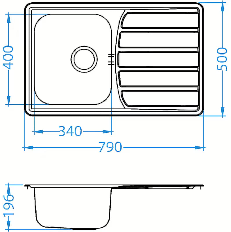 Inox vgradni pomivalno korito Alveus Zoom 20 z odcejalnikom u izvedbi SAT