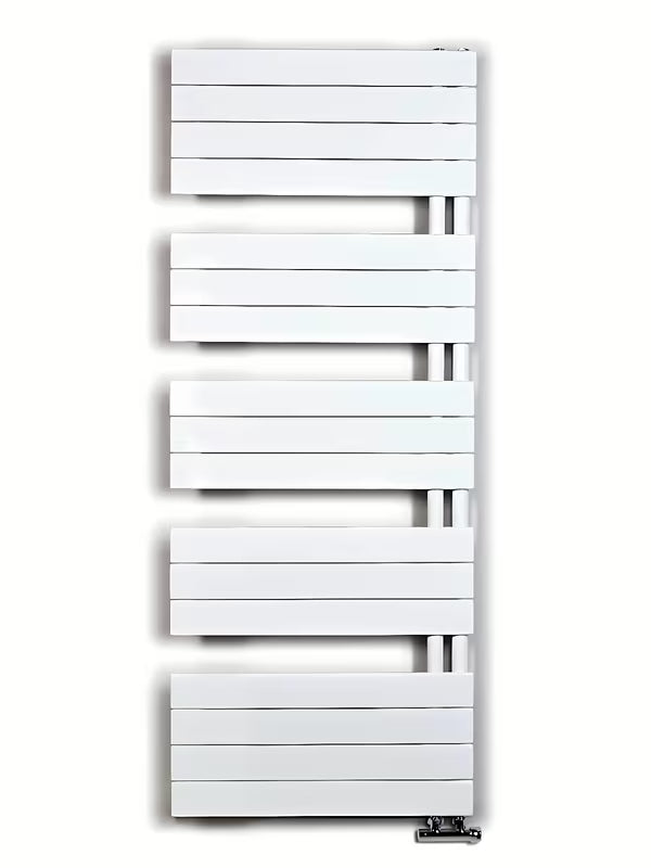 Bijeli kombiniran kupaonski radiator Anima Oliver 151x60 cm prikladan i pro za sušenje ručnika.