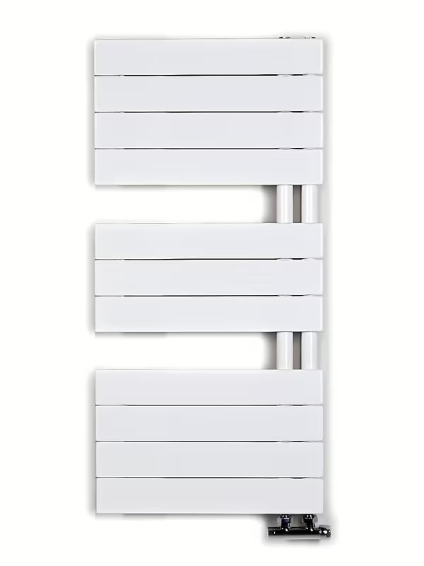 Bel kombiniran kopalniški radiator Anima Oliver 93x45 cm, primeren pro za ogrevanje in sušenje brisač.