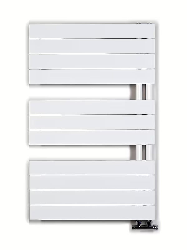 Bel kombiniran kopalniški radiator Anima Oliver 60x93 cm, primeren pro za ogrevanje prostora in sušenje brisač.