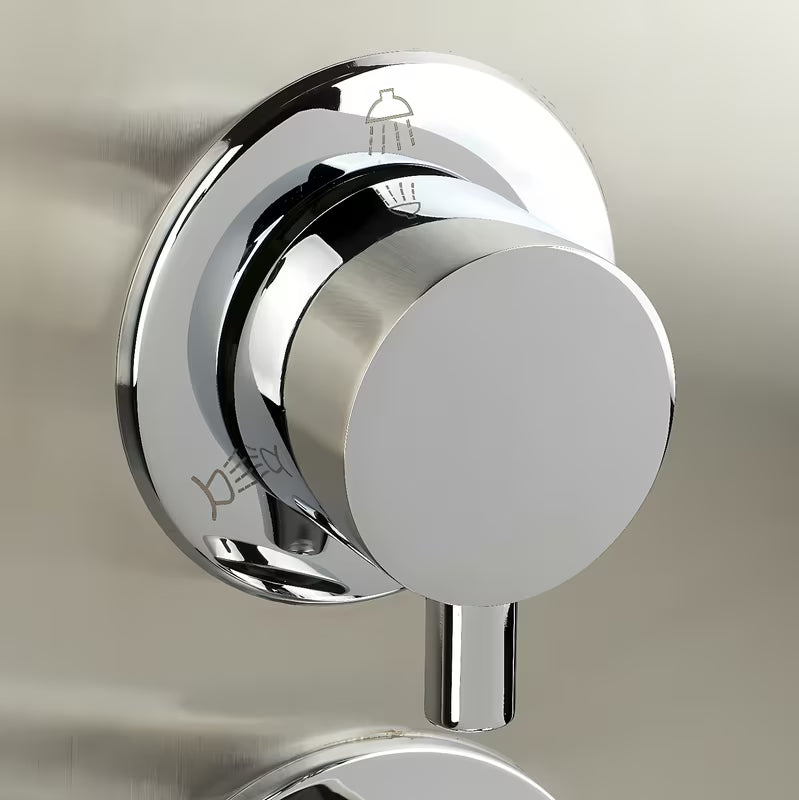 Tuš panel Anima Primeshower z enoročnim mešalnikom, zgornjo deževno prho, ročno prho in masažnimi šobami.