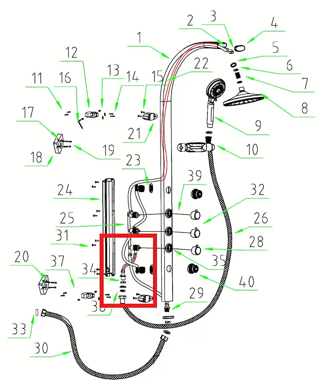 Anima Easyshower spojno crijevo kao rezervni del pro kompleti za kad pro za sigurno povezivanje komponenti