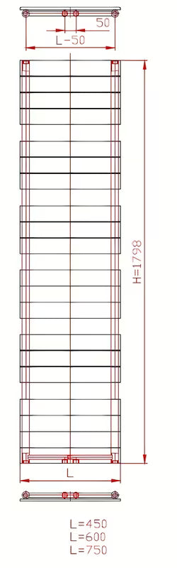 Bel kombiniran radiator Anima Viktor 179x75 cm, primeren pro za ogrevanje kopalnice in sušenje brisač.
