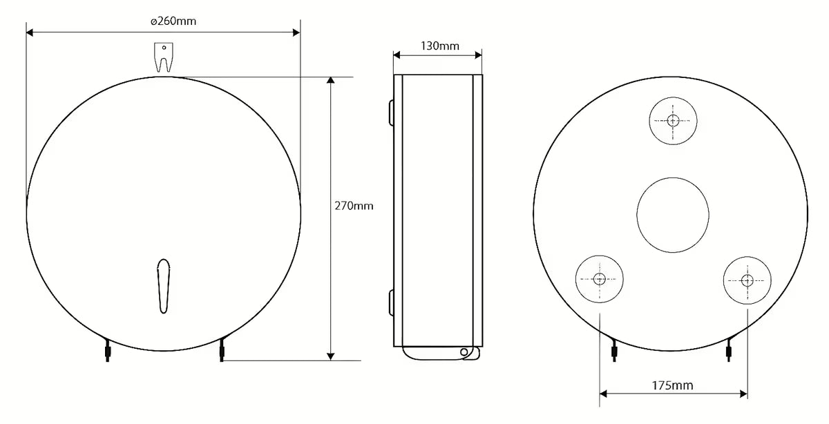 Stenski zaklenljiv podajalnik toaletnega papirja Bemeta v brušeni nerjavni izvedbi.