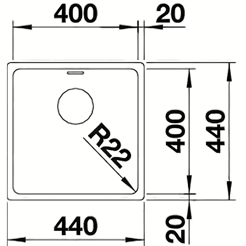 Nehrđajući kuhinjski enojno korito Blanco Andano pro spodnja montaža pod pult u obradi svilenkasti sjaj