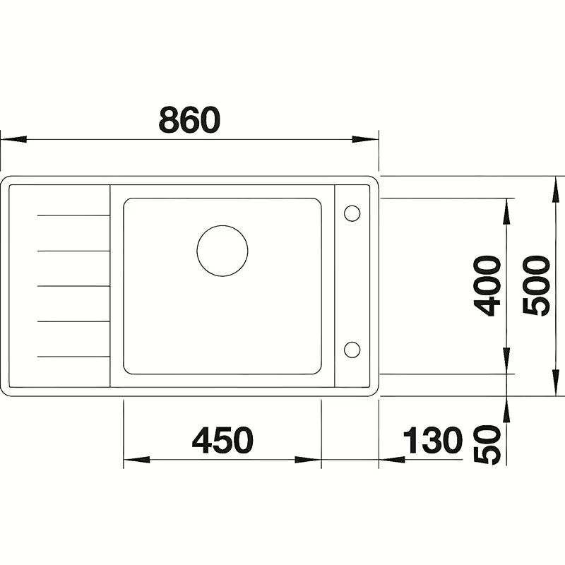 pomivalno korito Blanco Andano od nehrđajućeg čelika s ocjeđivačem u izvedbi svileni sjaj