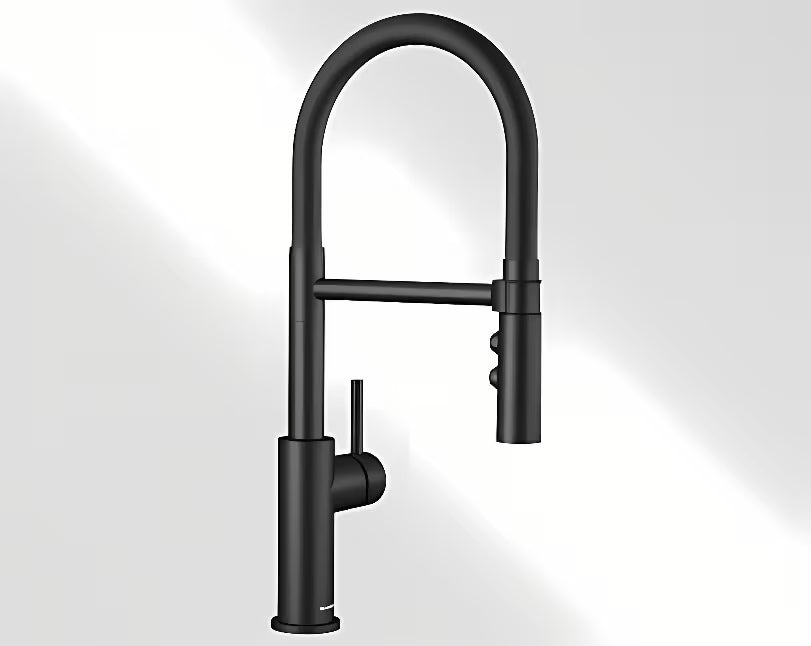 Blanco Catris-S Flexo enoročna armatura za pomivalno korito u crnoj mat boji s izvlačnim tušem