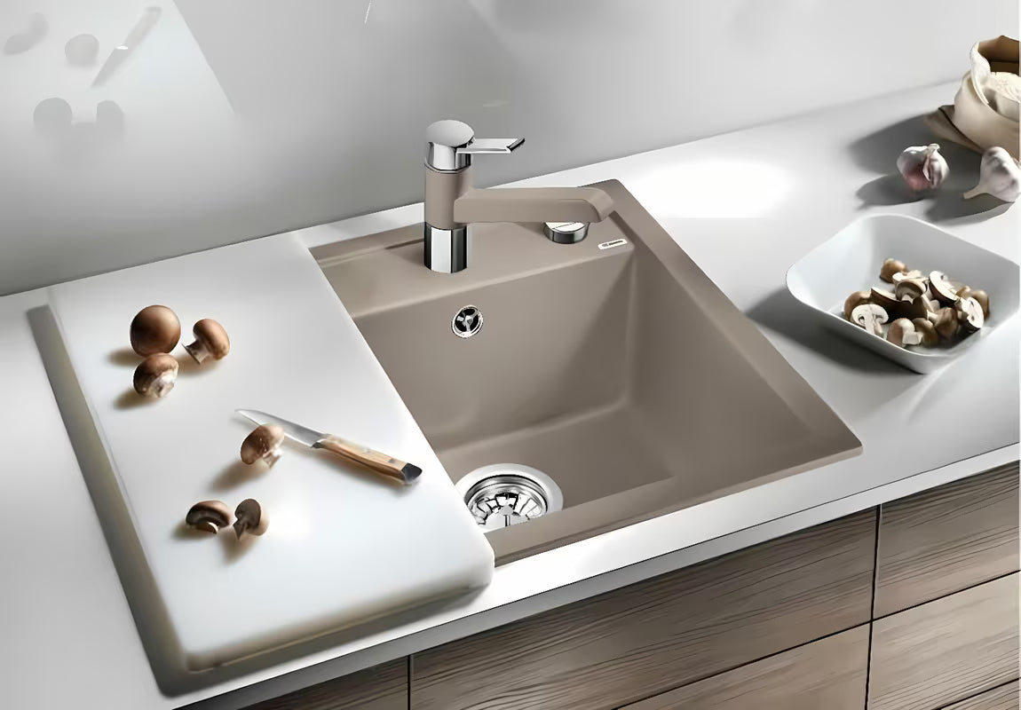 Granitni pomivalno korito Blanco Dalago 45 pro, ugradnja odozgo, u boji siva stijena