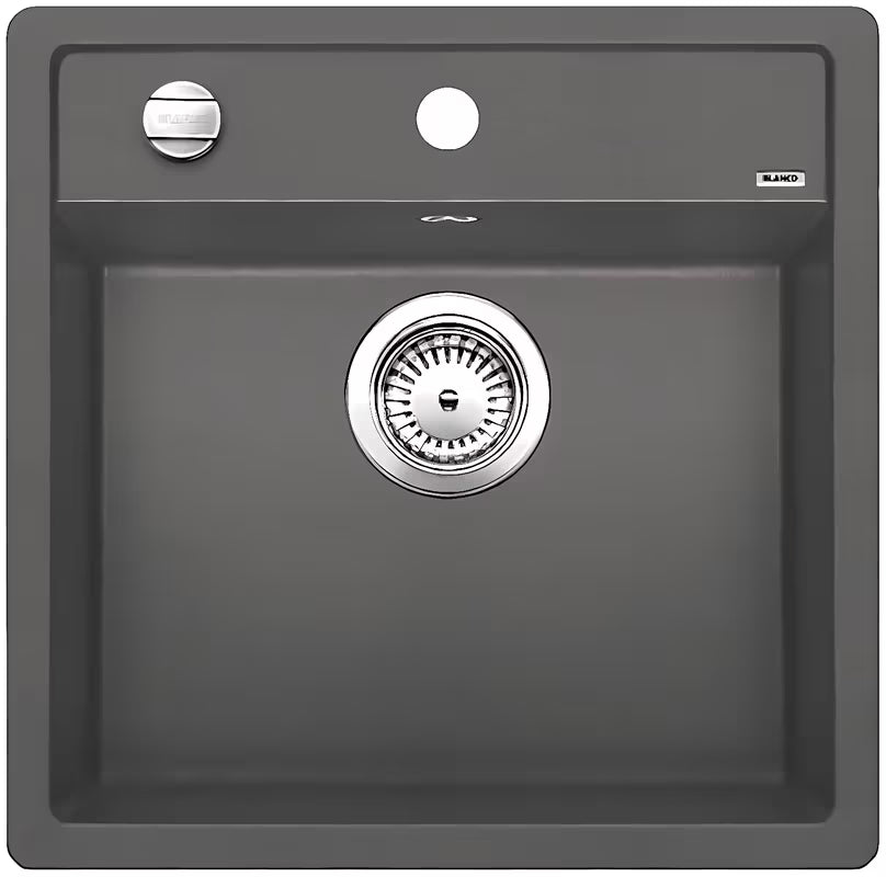 Granitni pomivalno korito Blanco Dalago 5 Silgranit PuraDur u boji siva stijena pro ugradnja odozgo.