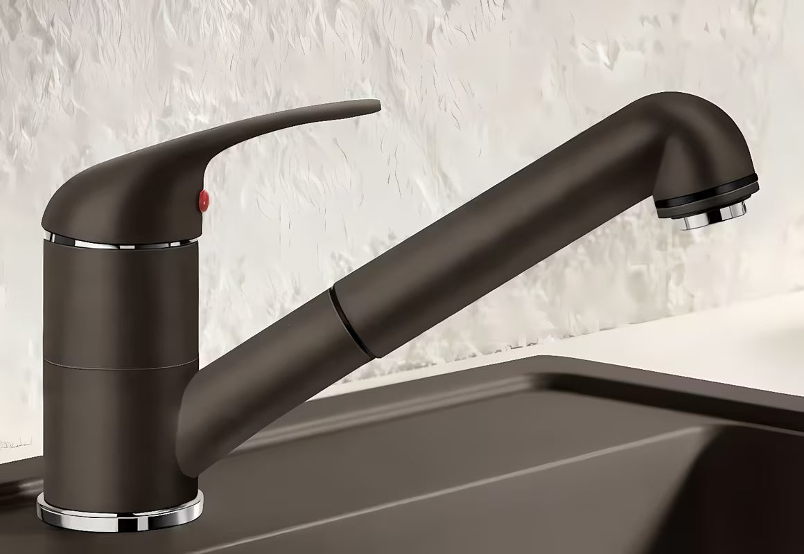 Antracit armatura za pomivalno korito Blanco Daras - S izvlačnim tušem i mat površinom Silgranit-look