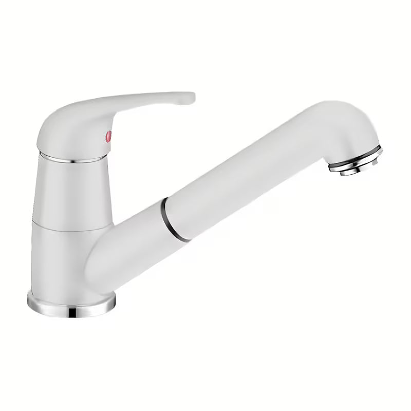 Bijela enoročna armatura za pomivalno korito Blanco Daras - S z izvlečno prho i mat površinom Silgranit-look