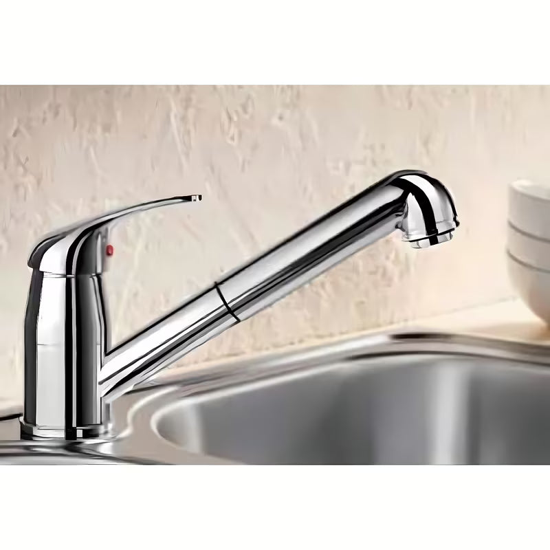 Kromirana enoročna stoječa armatura za pomivalno korito Blanco Daras - S izvlačnim tušem