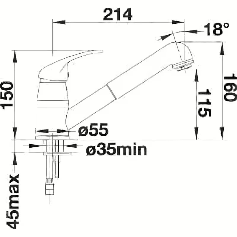 Armatura za Pomivalno Korito Blanco Daras - S u boji kave s izvlačnim tušem i mat površinom Silgranit-look.