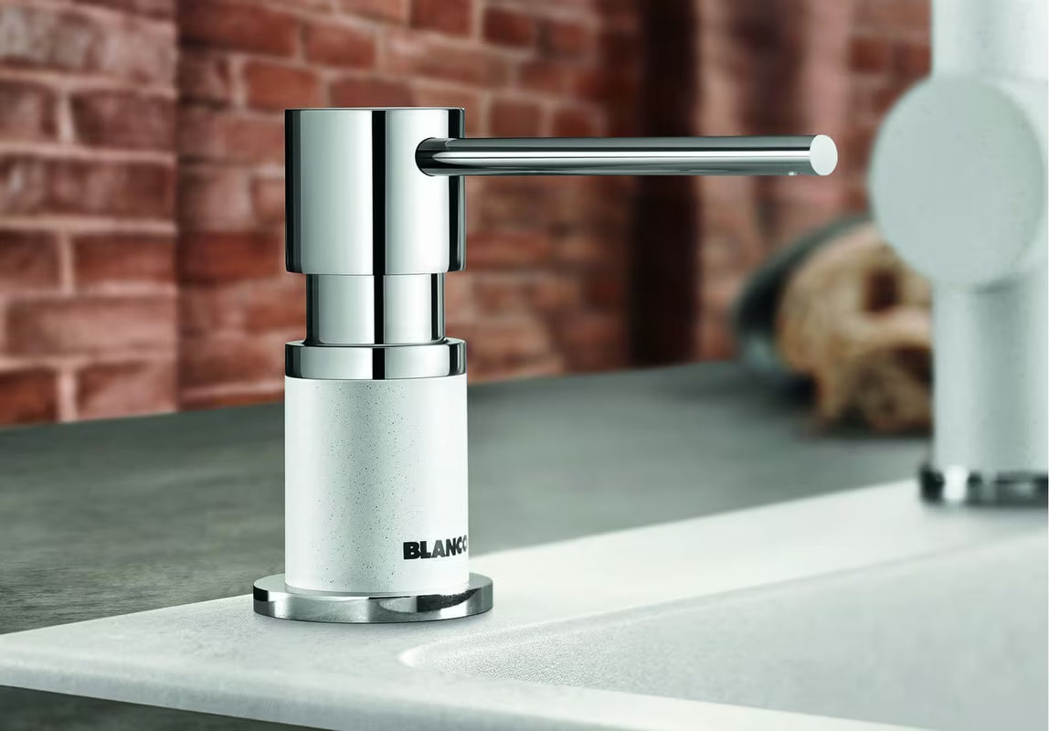 Bijelo-krom dozator detergenta Blanco Lato s punjenjem odozgo