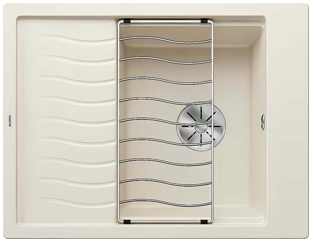 Granitno pomivalno korito Blanco Elon 45 S z odcejalnikom v beli barvi soft