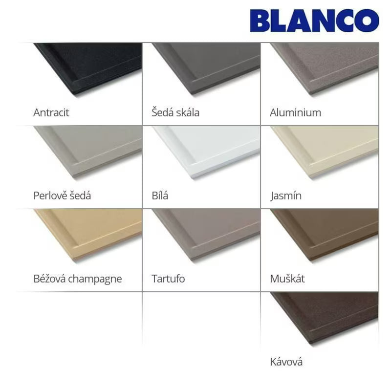 Granitno pomivalno korito Blanco elonxl 6 S z odcejalno površino v barvi siva skala pro zgornja montaža.
