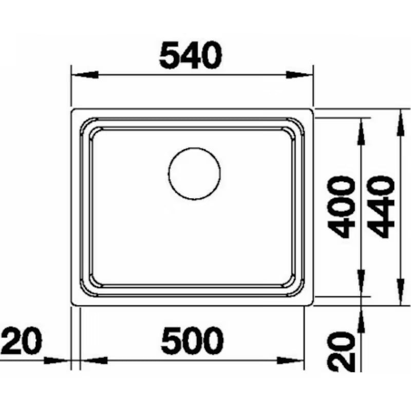 Nehrđajući pomivalno korito Blanco Etagon 500-U pro spodnja montaža, svilenkasti sjaj