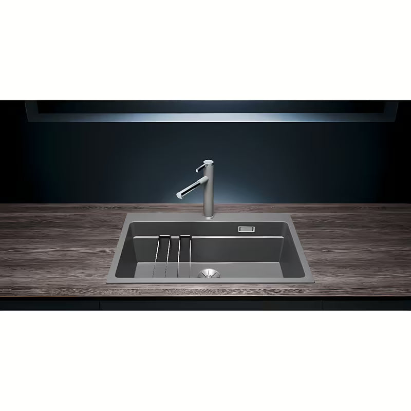 Granitni pomivalno korito Blanco Etagon 8 v barvi tartufo pro za vgradnjo od zgoraj za delovni pult
