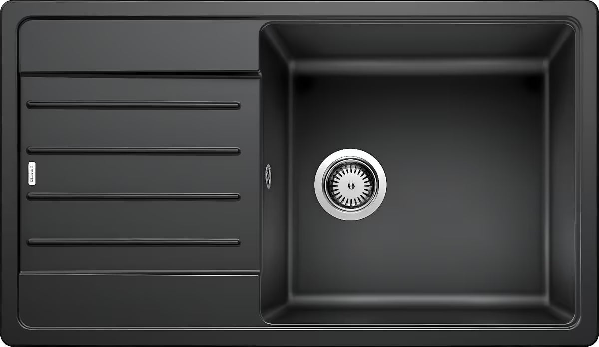 Granitno pomivalno korito Blanco Legra XL 6 S z odcejalno površino, antracit, zgornja montaža