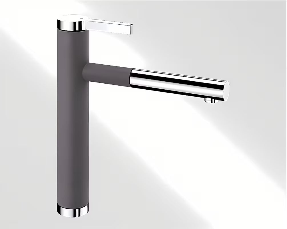 Blanco Linee - S enoročna armatura za pomivalno korito s izvlačnim tušem u izvedbi siva stijena/krom