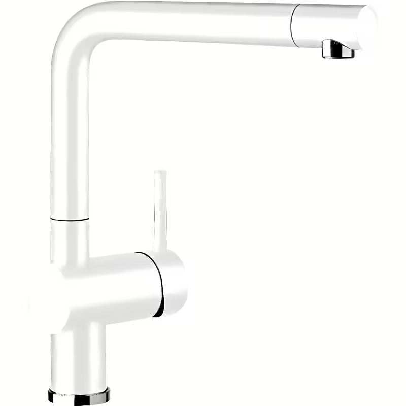 Bijela armatura za pomivalno korito Blanco Linus s mat površinom Silgranit-look i zakretnim izljevom