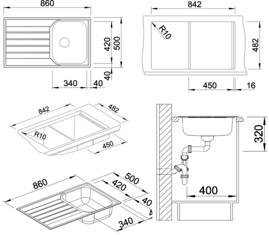 Nehrđajući pomivalno korito Blanco Livit 45 S Salto z odcejalnikom s brušenom površinom