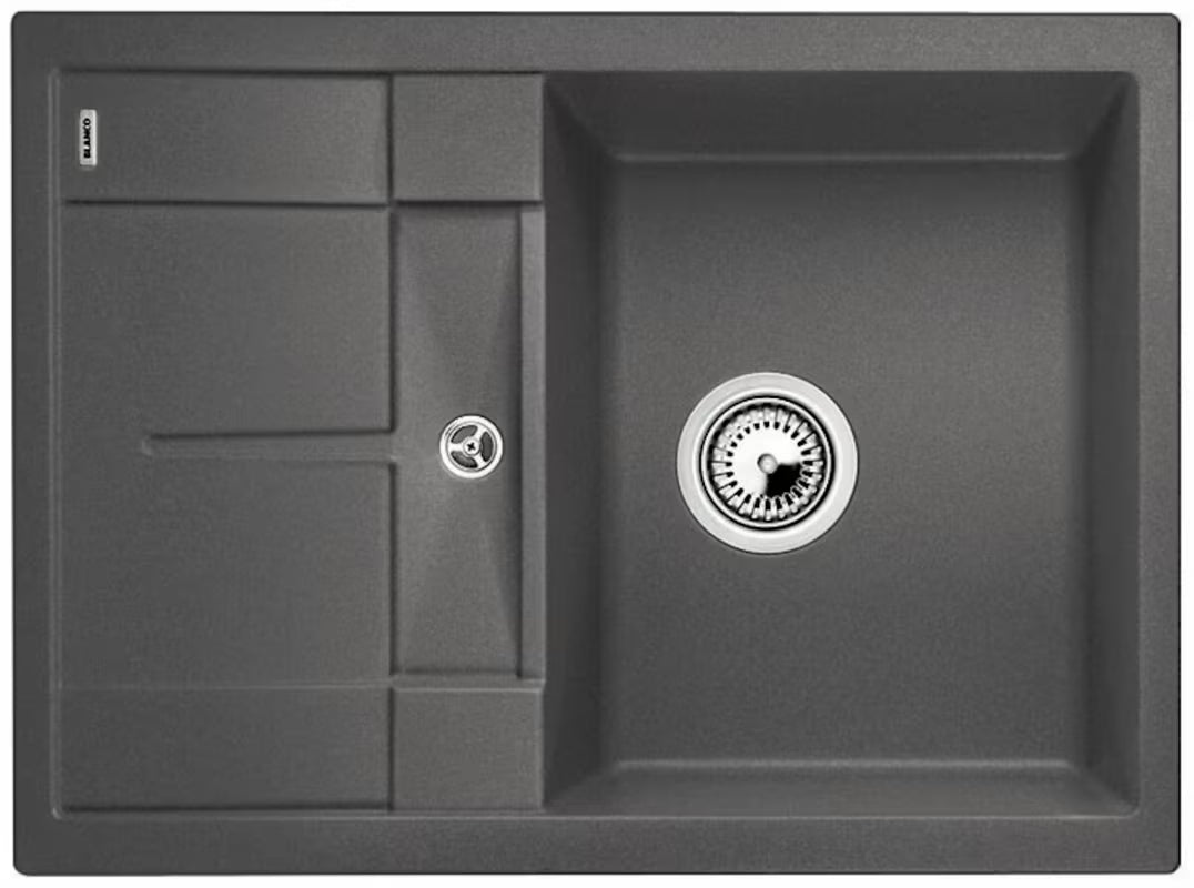 Granitni pomivalno korito Blanco Metra 45 S Compact z odcejalno površino v barvi siva skala