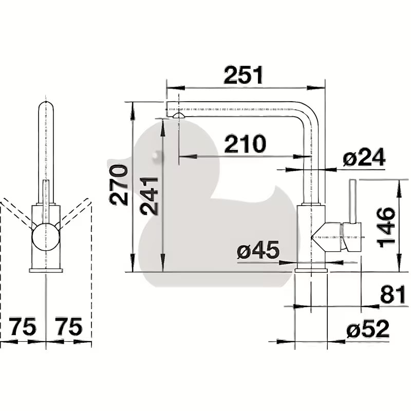 Kromirana armatura za pomivalno korito Blanco Mila s ručicom za upravljanje i zakretnim izljevom