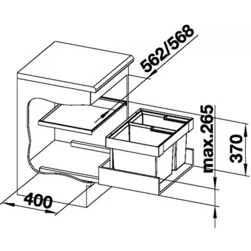 Koš za Smeti sorter Blanco Flexon II modernog i funkcionalnog dizajna za kuhinju