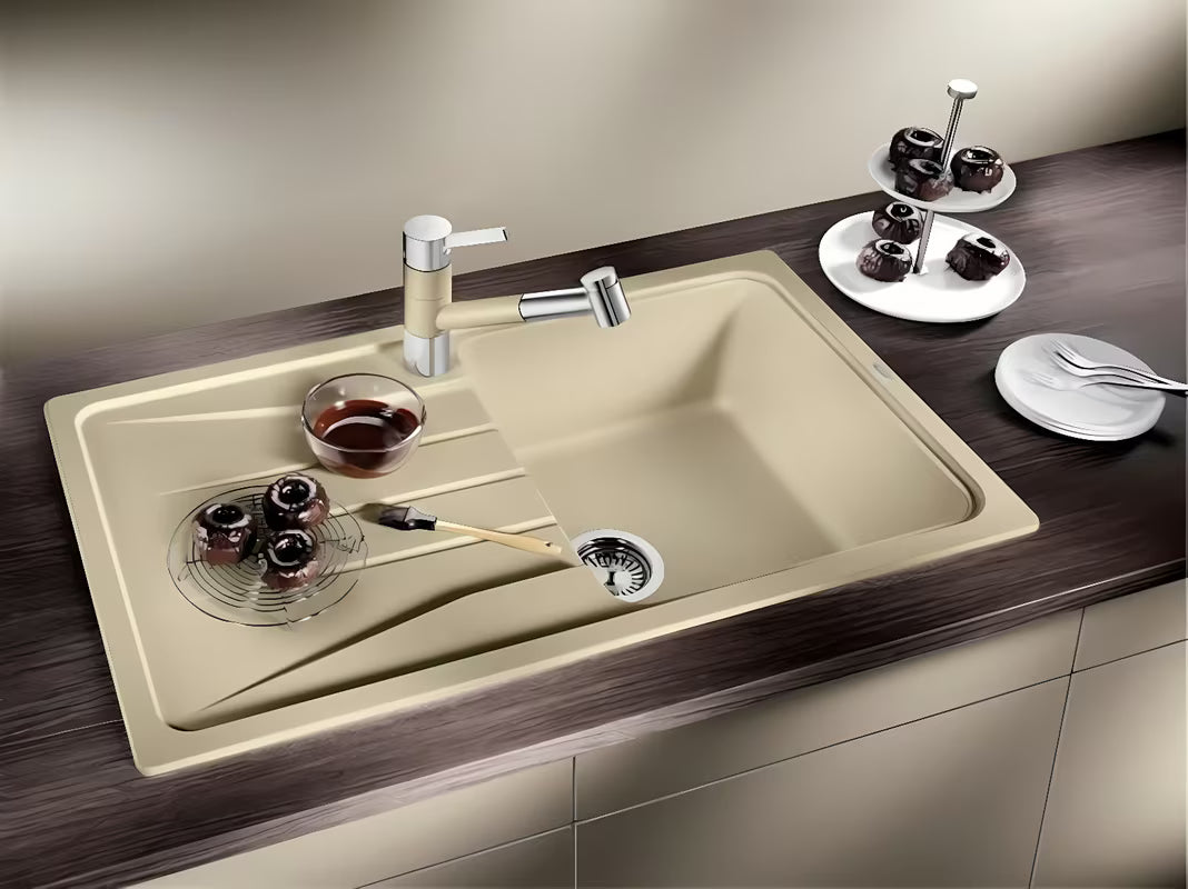 Granitni pomivalno korito Blanco Sona 45 S ocjednom plohom u boji tartufo pro ugradnja odozgo