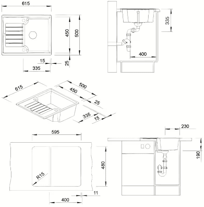 Blanco Zia 40 S granitni pomivalno korito s ocjednom plohom u boji antracit pro ugradnja odozgo