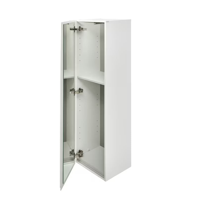 Visoka viseča kopalniška omarica Cersanit Dormo u bijelom sjaju s četiri police i ogledalom