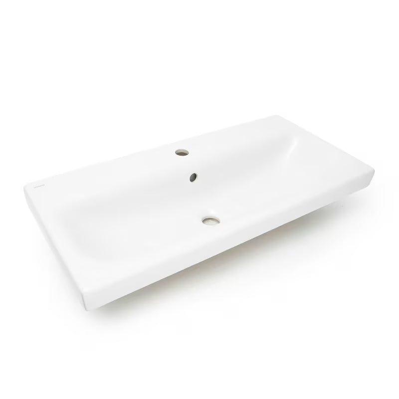 Cersanit Dormo viseča omarica s keramičnim umivalnikom v beli sijajni izvedbi 80x37,5x62 cm