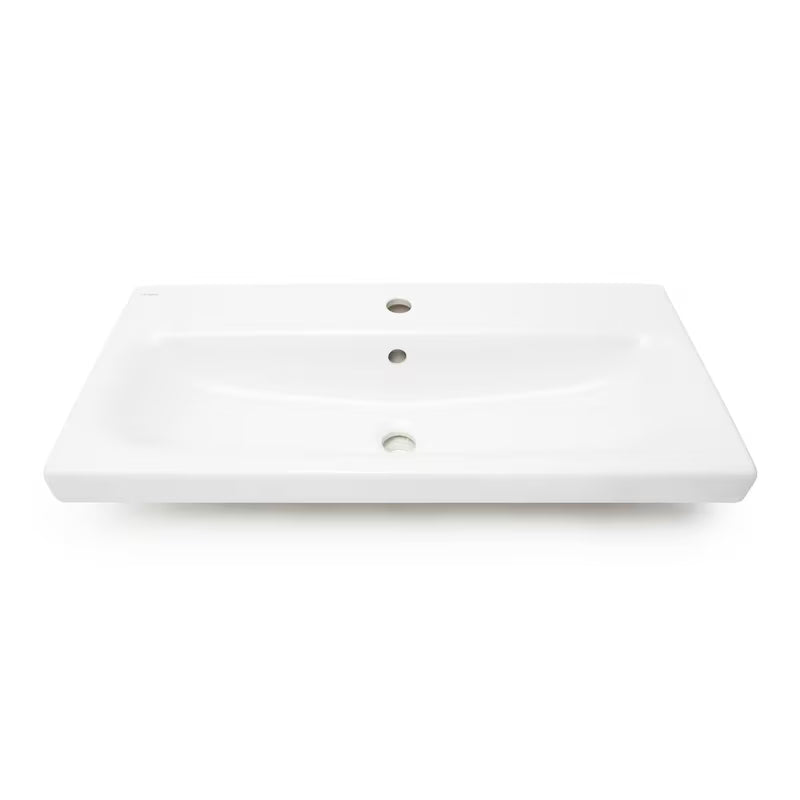 Cersanit Dormo viseča omarica s keramičnim umivalnikom v beli sijajni izvedbi 80x37,5x62 cm