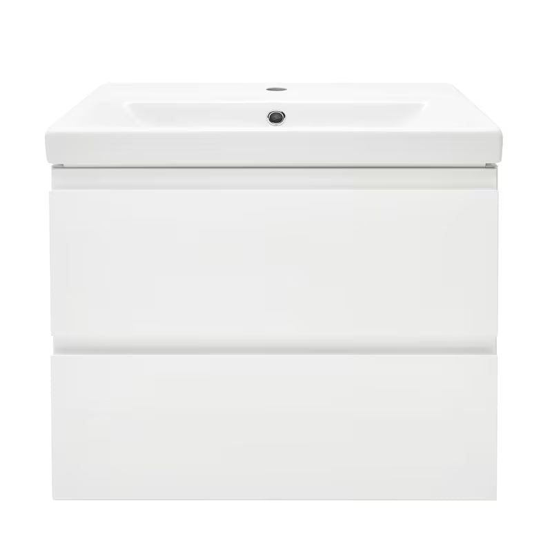Cersanit Dormo viseča omarica s keramičnim umivalnikom v beli sijajni izvedbi 60x37,5x62 cm