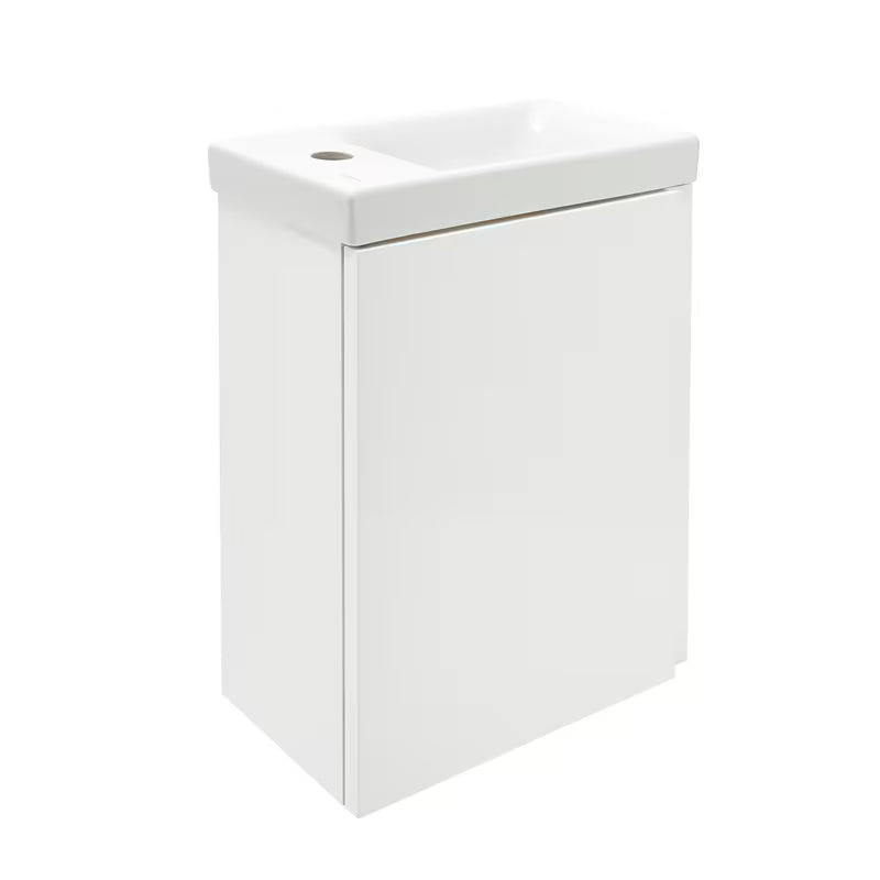 Cersanit Dormo viseča omarica s keramičnim umivalnikom 40x21,5x64 cm v beli sijajni izvedbi