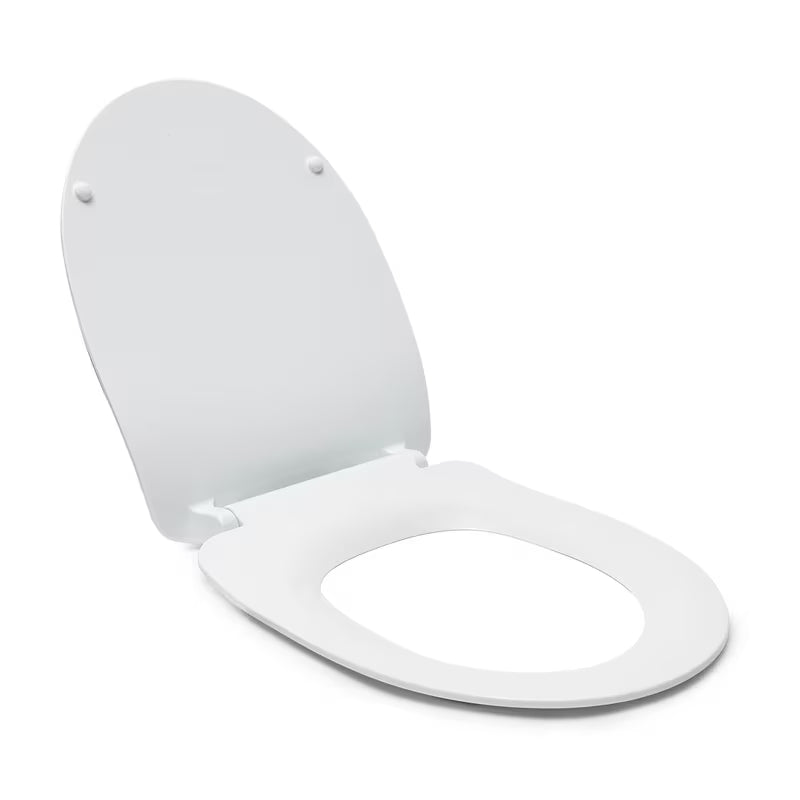 Bijelo viseča WC školjka Cersanit Dormo s bezrubnim izvedbom i sjedalom mehko Zapiranje Soft Close