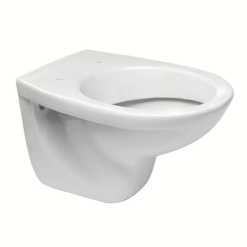 Bel viseča WC školjka Fayans Neo iz trpežne sanitarne keramike z zadnjim odtokom in varčnim splakovanjem DualFlush.