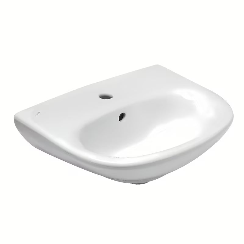 Bijeli viseče keramički umivaonik Fayans Neo 50 x 40 cm s otvorom pro za slavinu u sredini